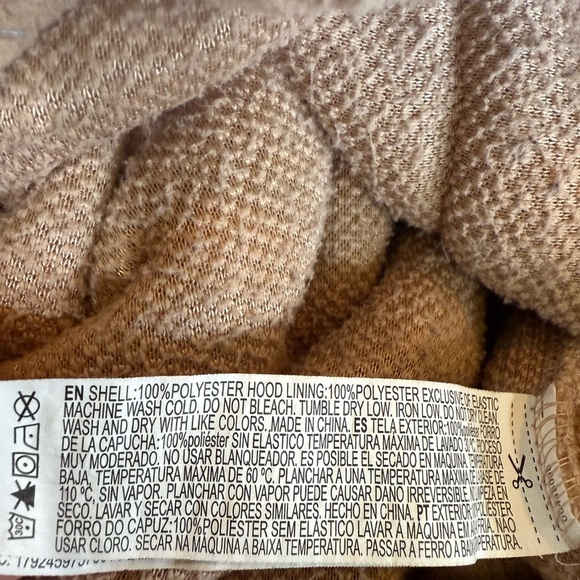 Women’s Forever 21 Tan/Taupe Sherpa hoodie Jacket size Large - Picture 8 of 8